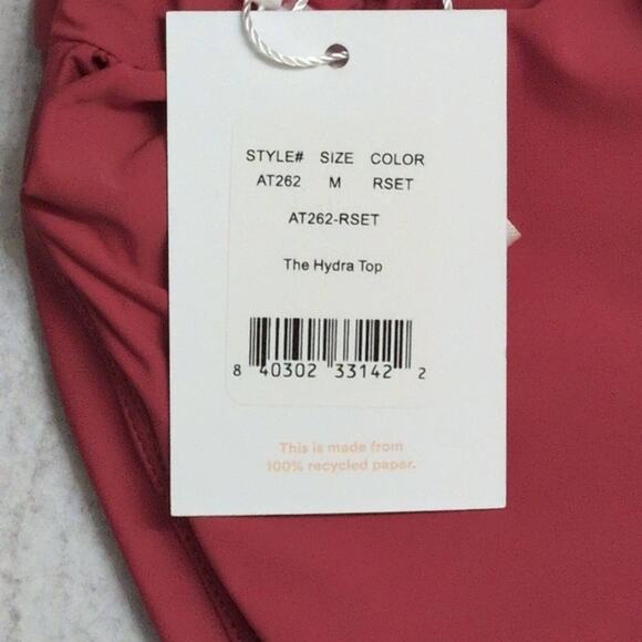 NWT Andie The Hydra Top Russet (Dark Red) Ruffled Neckline Bikini Swimwear M - Picture 8 of 8